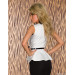 Hvit peplum topp med belte